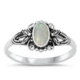 thumbnail image 1 of CHOOSE YOUR COLOR White Simulated Opal Promise Dragonfly Ring .925 Sterling Silver Band CZ Female Size 8, 1 of 4