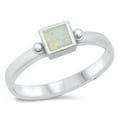 thumbnail image 1 of CHOOSE YOUR COLOR White Simulated Opal Promise Ring .925 Sterling Silver Band CZ Female Size 10, 1 of 4