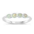 thumbnail image 1 of CHOOSE YOUR COLOR White Simulated Opal Ring .925 Sterling Silver Band CZ Jewelry Female Size 7, 1 of 4