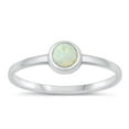 thumbnail image 1 of CHOOSE YOUR COLOR White Simulated Opal Ring .925 Sterling Silver Solitaire Band CZ Female Size 8, 1 of 4