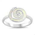 thumbnail image 1 of CHOOSE YOUR COLOR White Simulated Opal Spiral Wave Infinity Ring .925 Sterling Silver Band CZ Female Size 9, 1 of 4