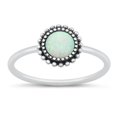 thumbnail image 1 of CHOOSE YOUR COLOR White Simulated Opal Sun Flower Ring .925 Sterling Silver Band CZ Female Size 10, 1 of 4