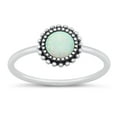 thumbnail image 1 of CHOOSE YOUR COLOR White Simulated Opal Sun Flower Ring .925 Sterling Silver Band CZ Female Size 8, 1 of 4