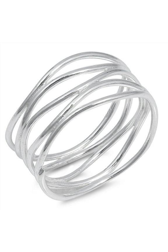 CHOOSE YOUR COLOR Wide Bar Knot Promise Ring .925 Sterling Silver Thin Band Jewelry Female Size 10