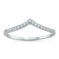 thumbnail image 1 of CHOOSE YOUR COLOR Women's Chevron White CZ Promise Ring .925 Sterling Silver Band Female Size 8, 1 of 4