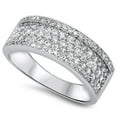 thumbnail image 1 of CHOOSE YOUR COLOR Women's Cluster Clear CZ Ring .925 Sterling Silver Band White Female Size 7, 1 of 4