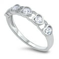 thumbnail image 1 of CHOOSE YOUR COLOR Women's Heart White CZ Promise Ring 925 Sterling Silver Love Band Female Size 6, 1 of 4