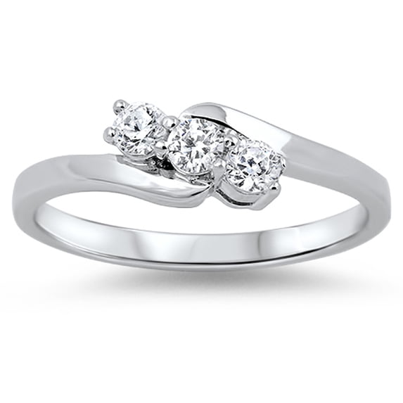 CHOOSE YOUR COLOR Women's Journey White CZ Ring .925 Sterling Silver Band Jewelry Female Size 8