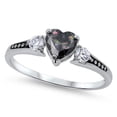 thumbnail image 1 of CHOOSE YOUR COLOR Women's Multi-color CZ Promise Ring .925 Sterling Silver Band Black Female Size 12, 1 of 4