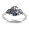 thumbnail image 1 of CHOOSE YOUR COLOR Women's Multi-color CZ Ring .925 Sterling Silver Band Black Female Size 6, 1 of 4