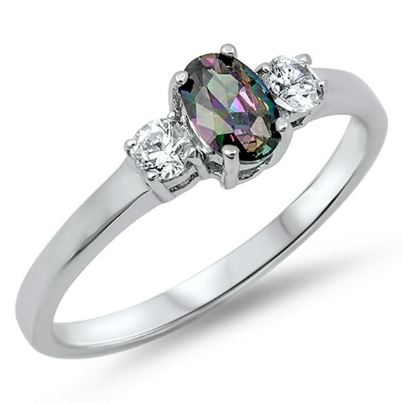 CHOOSE YOUR COLOR Women's Multi-color CZ Wholesale Ring .925 Sterling Silver Band Black Female Size 10