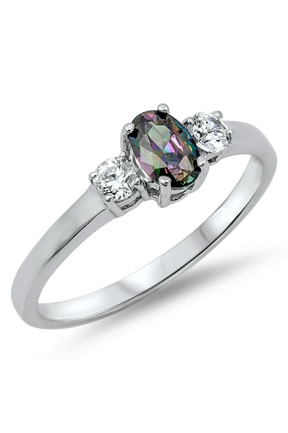CHOOSE YOUR COLOR Women's Multi-color CZ Wholesale Ring .925 Sterling Silver Band Black Female Size 12