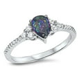 thumbnail image 1 of CHOOSE YOUR COLOR Women's Multi-color CZ Wholesale Ring .925 Sterling Silver Band Black Female Size 6, 1 of 4