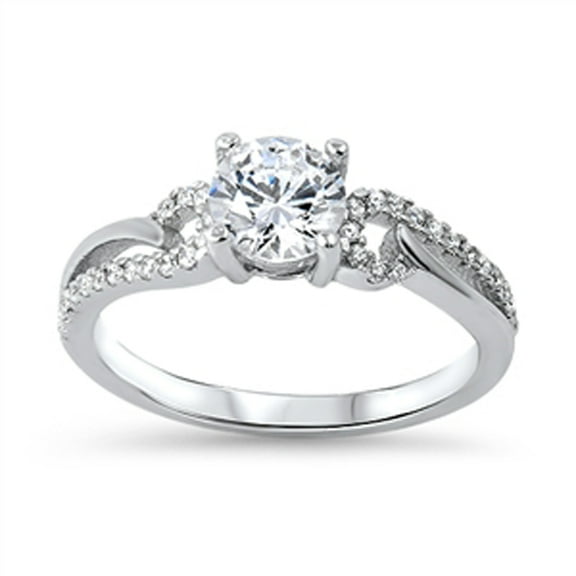 CHOOSE YOUR COLOR Women's Wedding White CZ Promise Ring .925 Sterling Silver Band Female Size 5