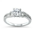 thumbnail image 1 of CHOOSE YOUR COLOR Women's Wedding White CZ Promise Ring .925 Sterling Silver Band Female Size 6, 1 of 4