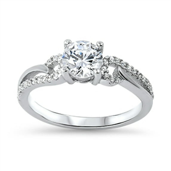 CHOOSE YOUR COLOR Women's Wedding White CZ Promise Ring .925 Sterling Silver Band Female Size 8