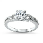 SAC SILVER CHOOSE YOUR COLOR Women's Wedding White CZ Promise Ring .925 Sterling Silver Band Female Size 9