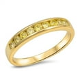 thumbnail image 1 of CHOOSE YOUR COLOR Yellow CZ Stackable Midi Ring .925 Sterling Silver Thumb Band Female Size 7, 1 of 4