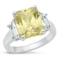 thumbnail image 1 of CHOOSE YOUR COLOR Yellow CZ Wholesale Ring .925 Sterling Silver Cocktail Band Female Size 4, 1 of 4