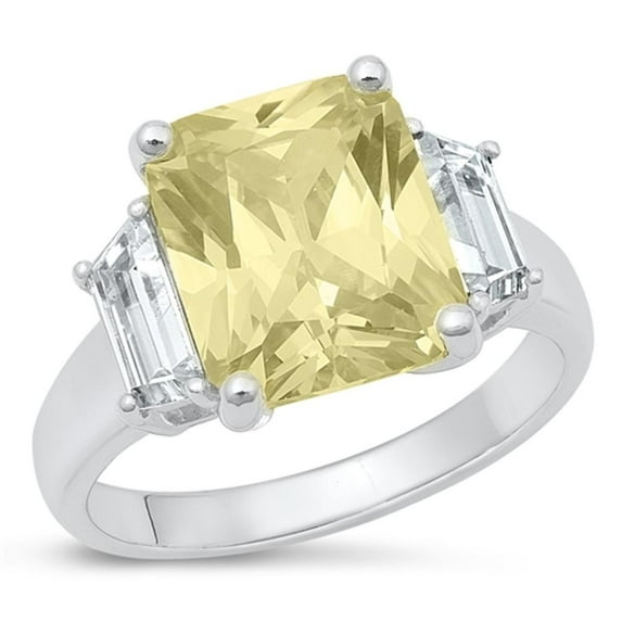 CHOOSE YOUR COLOR Yellow CZ Wholesale Ring .925 Sterling Silver Cocktail Band Female Size 4