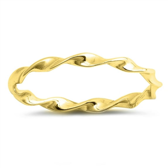 CHOOSE YOUR COLOR Yellow Gold-Tone Rotating Endless Thin Ring .925 Sterling Silver Band Female Size 6