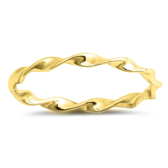 CHOOSE YOUR COLOR Yellow Gold-Tone Rotating Endless Thin Ring .925 Sterling Silver Band Female Size 7
