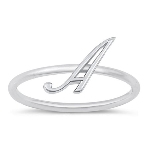 CHOOSE YOUR STYLE "A" Script Ring .925 Sterling Silver Initial Band Jewelry Female Male Size 6