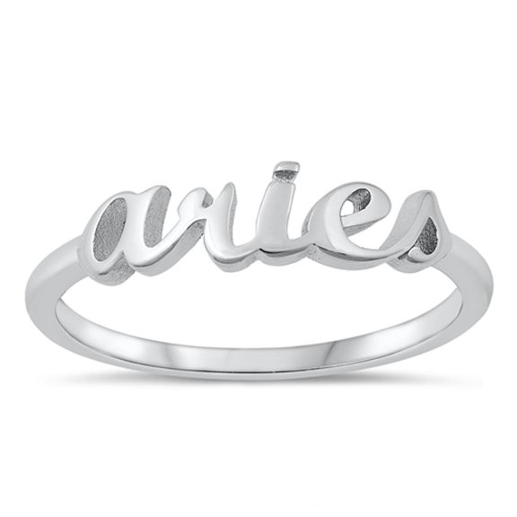 CHOOSE YOUR STYLE Aries Zodiac Sign Ring .925 Sterling Silver Ram Band Jewelry Female Male Size 7