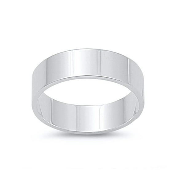 CHOOSE YOUR STYLE Cigar Plain Flat Wide 6mm Wedding Ring .925 Sterling Silver Band Jewelry Female Size 5