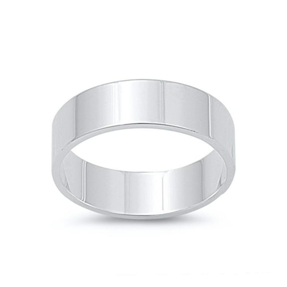 CHOOSE YOUR STYLE Cigar Plain Flat Wide 6mm Wedding Ring .925 Sterling Silver Band Jewelry Female Size 6