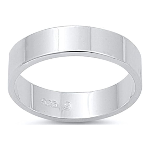 CHOOSE YOUR STYLE Cigar Wedding 5mm Flat Plain Ring .925 Sterling Silver Band Jewelry Female Size 13
