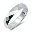 thumbnail image 1 of CHOOSE YOUR STYLE Diamond-Cut 4mm Ring .925 Sterling Silver Band Jewelry Female Male Unisex Size 11, 1 of 4