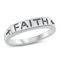 thumbnail image 1 of CHOOSE YOUR STYLE Faith Word Script Stackable Christian Ring .925 Sterling Silver Band Female Size 7, 1 of 4