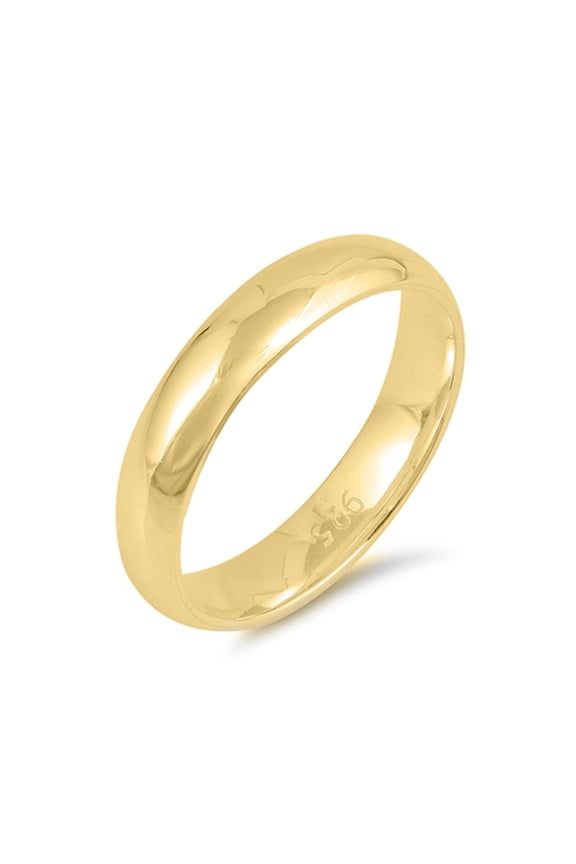 CHOOSE YOUR STYLE Gold-Tone 925 Sterling Silver Wedding 4mm Band Comfort Fit Ring Jewelry Female Size 8