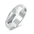 thumbnail image 1 of CHOOSE YOUR STYLE Hammered High Polish Wedding Ring .925 Sterling Silver Band Jewelry Female Size 10, 1 of 4