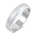 thumbnail image 1 of CHOOSE YOUR STYLE Matte Finished Shiny Edge Wedding Ring .925 Sterling Silver Band Jewelry Female Size 13, 1 of 4