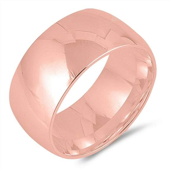 CHOOSE YOUR STYLE Rose Gold-Tone 10mm Comfort Fit Ring 925 Sterling Silver Band Jewelry Female Size 10