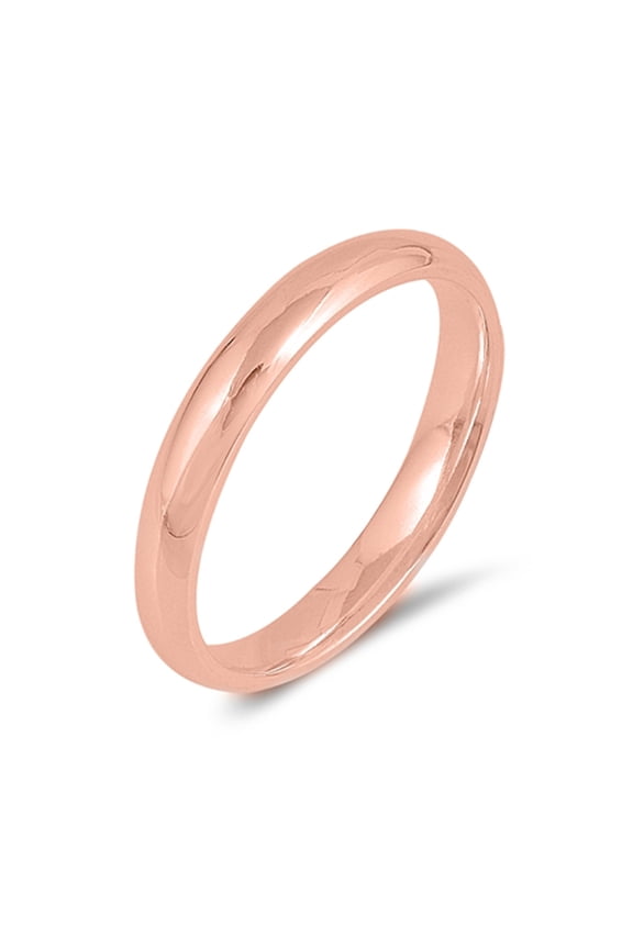CHOOSE YOUR STYLE Rose Gold-Tone 925 Sterling Silver Wedding 3mm Band Comfort Fit Ring Female Size 4