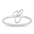 thumbnail image 1 of CHOOSE YOUR STYLE Script "C" Ring 925 Sterling Silver Initial Letter Band Jewelry Female Male Size 4, 1 of 4