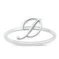 thumbnail image 1 of CHOOSE YOUR STYLE Script "D" Ring .925 Sterling Silver Initial Letter Band Jewelry Female Size 4, 1 of 4