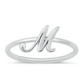thumbnail image 1 of CHOOSE YOUR STYLE Script "M" Ring 925 Sterling Silver Initial Letter Band Jewelry Female Male Size 8, 1 of 4