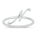 thumbnail image 1 of CHOOSE YOUR STYLE Script "N" Ring .925 Sterling Silver Initial Letter Band Jewelry Female Size 6, 1 of 4