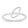 thumbnail image 1 of CHOOSE YOUR STYLE Script "O" Ring .925 Sterling Silver Initial Letter Band Jewelry Female Size 5, 1 of 4