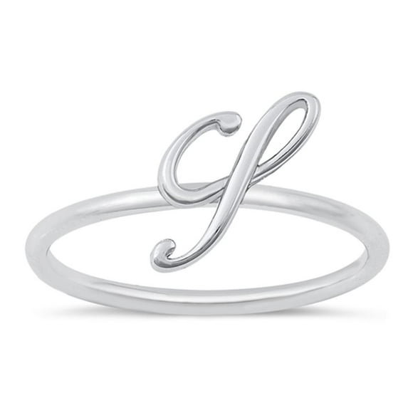 CHOOSE YOUR STYLE Script "S" Ring .925 Sterling Silver Initial Letter Band Jewelry Female Size 5