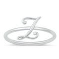 thumbnail image 1 of CHOOSE YOUR STYLE Script "Z" Ring 925 Sterling Silver Initial Letter Band Jewelry Female Male Size 5, 1 of 4