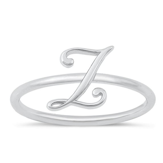 CHOOSE YOUR STYLE Script "Z" Ring 925 Sterling Silver Initial Letter Band Jewelry Female Male Size 5