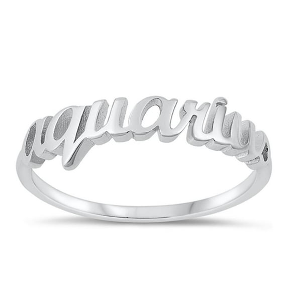 CHOOSE YOUR STYLE Sterling Silver Aquarius Zodiac Ring Astrological Sign Band 925 Jewelry Female Size 6