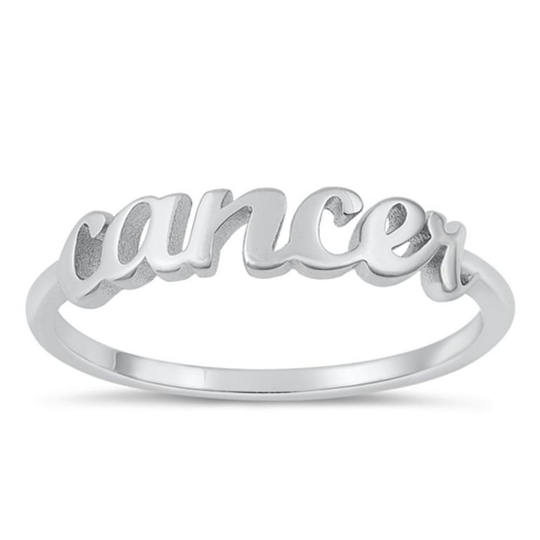 CHOOSE YOUR STYLE Sterling Silver Cancer Zodiac Ring Astrological