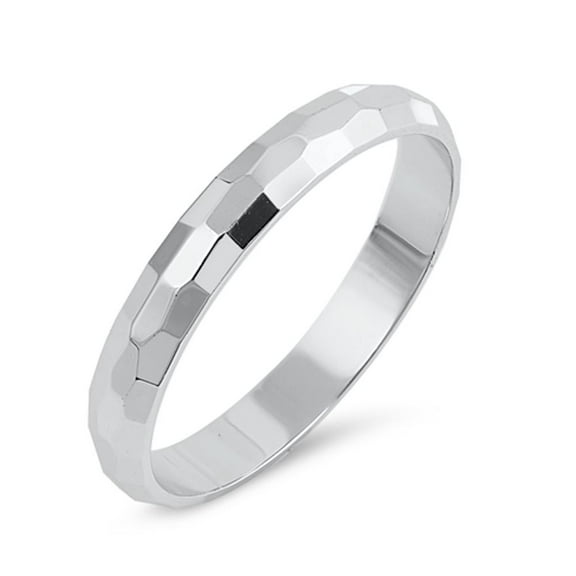 CHOOSE YOUR STYLE Sterling Silver Diamond-Cut Band Designer Wedding Ring Solid 925 3mm Female Size 5