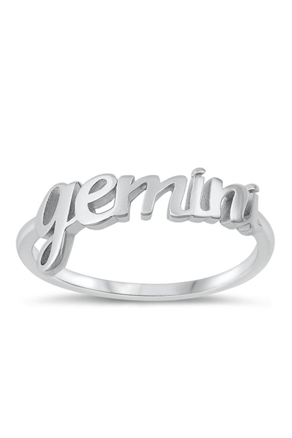 CHOOSE YOUR STYLE Sterling Silver Gemini Zodiac Ring Astrological Sign Band 925 Jewelry Female Size 4